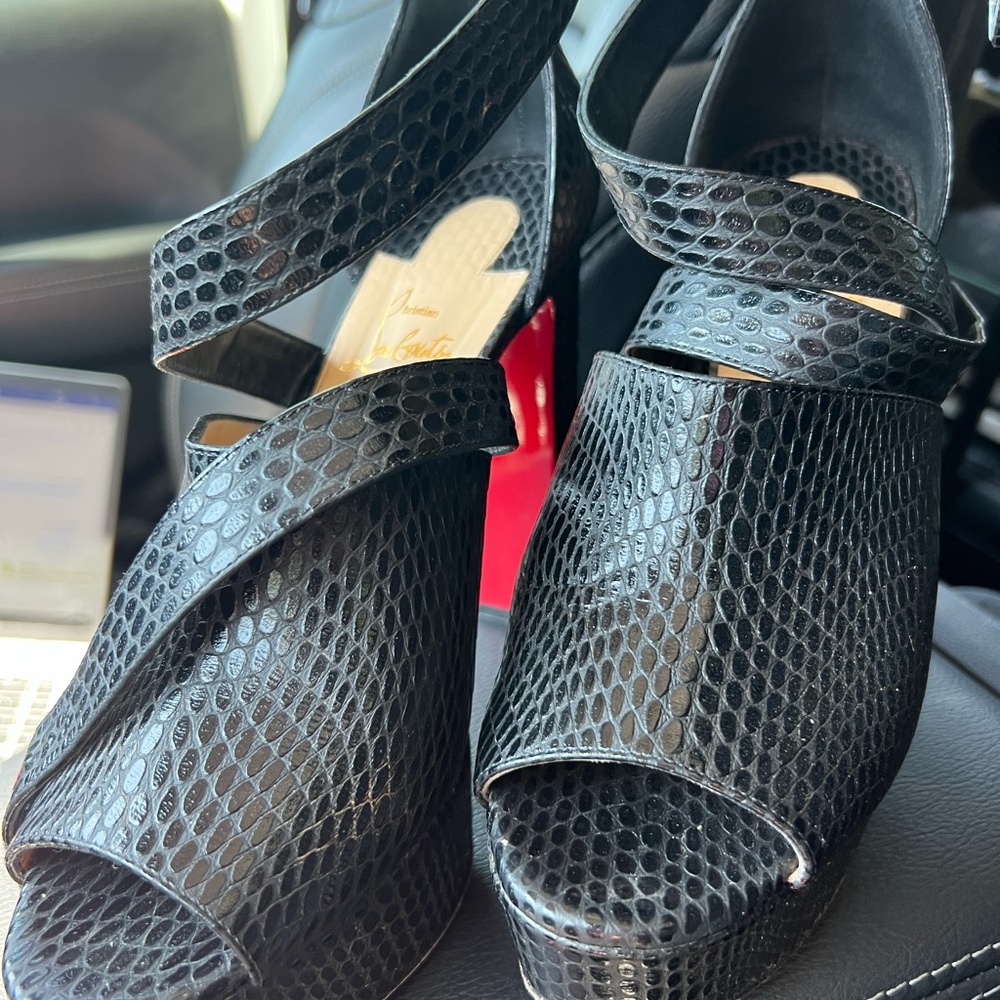 Red bottom platform heels